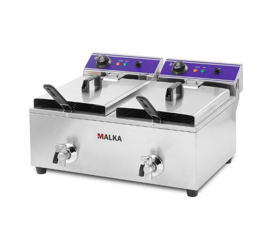 Freidora Profesional doble cesta de 20 litros (10+10) Malka